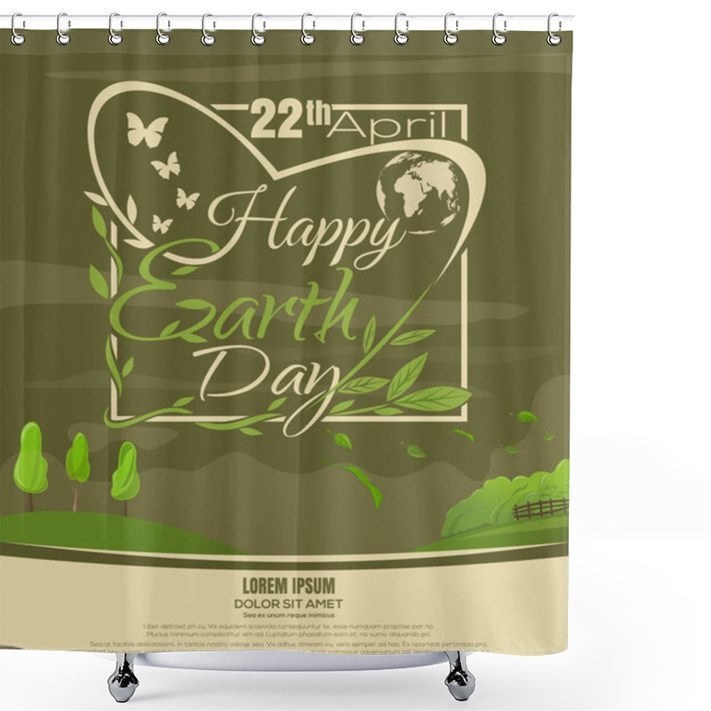 Personality  Happy Earth Day. Beautiful Spring Landscape Shower Curtains