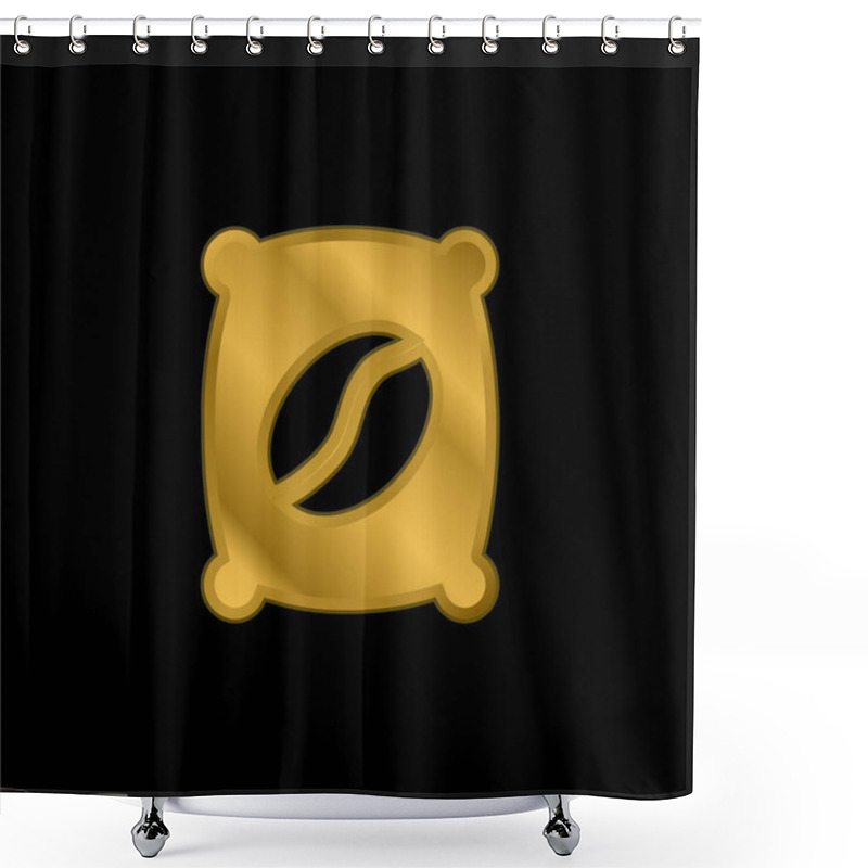 Personality  Bag Gold Plated Metalic Icon Or Logo Vector Shower Curtains