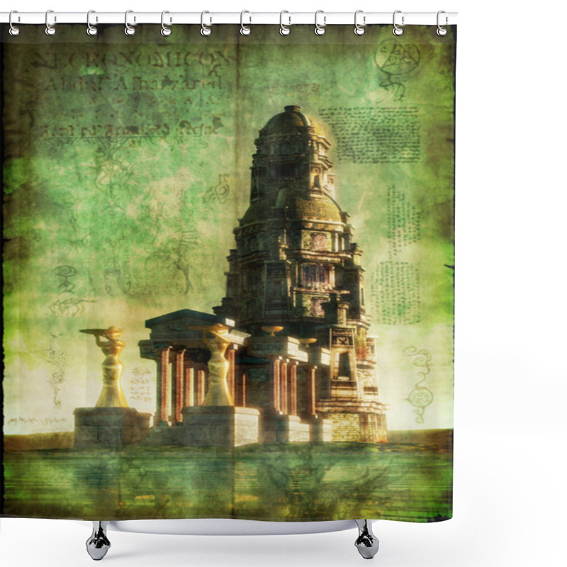 Personality  Fantasy Temple Necronomicon Style Shower Curtains