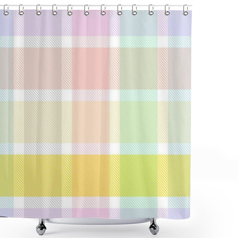 Personality  Rainbow Tartan Glen Plaid Textured Seamless Pattern Suitable For Fashion Textiles And Graphics Shower Curtains