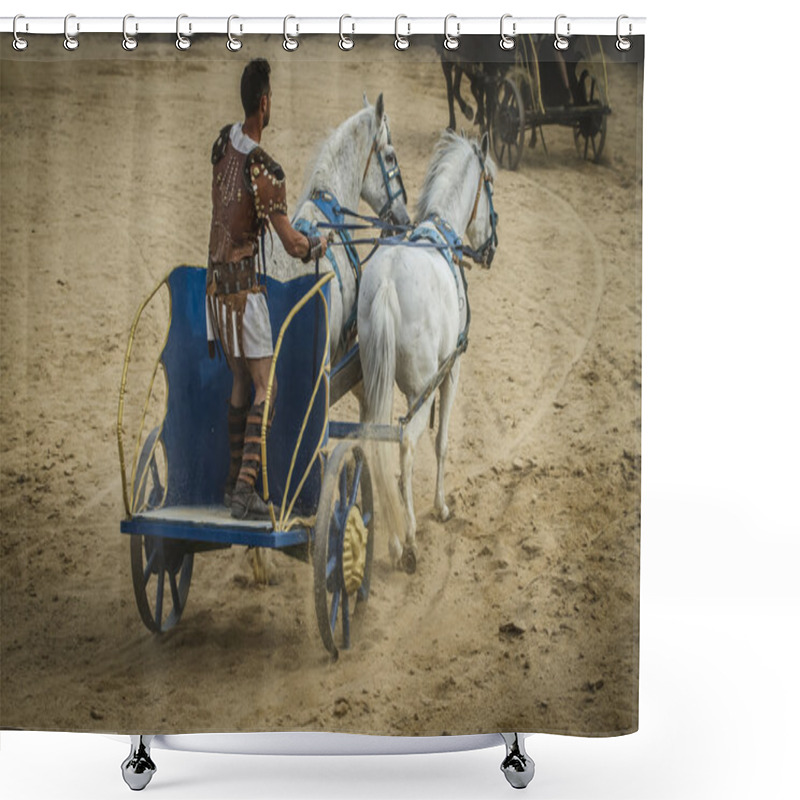 Personality  Chariot Race In A Roman Circus Shower Curtains