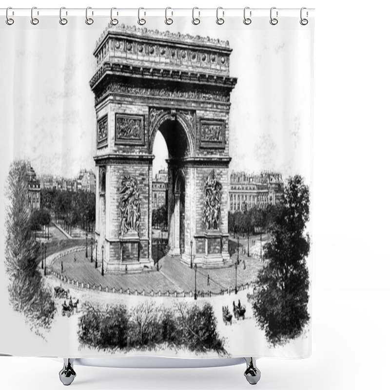 Personality  Rome Italy Black And White Illustration Shower Curtains