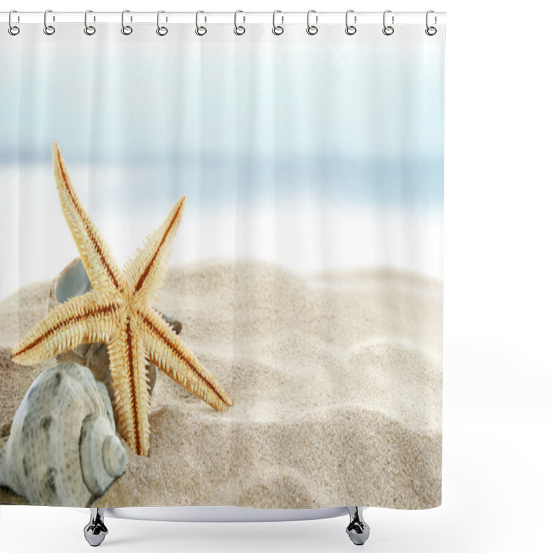 Personality  Starfish On The Beach Shower Curtains