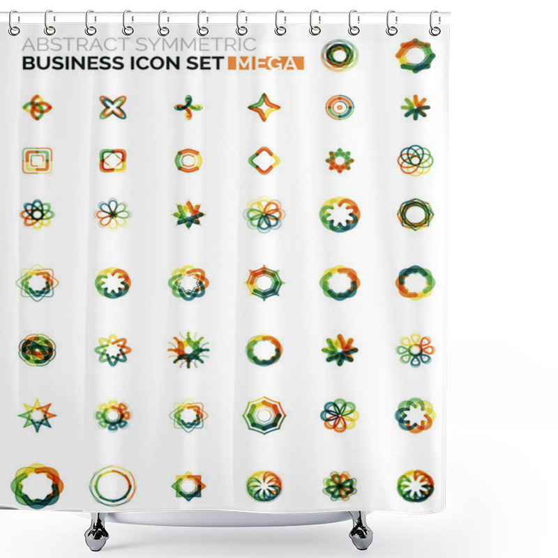 Personality  Flower, Star Shaped Business Icons Shower Curtains