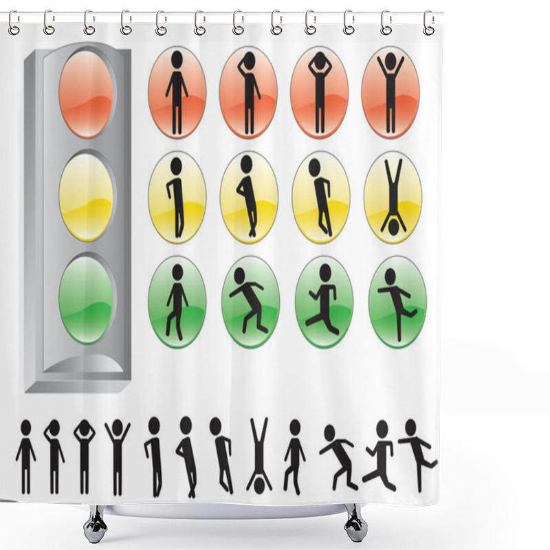 Personality  Semaphore Flag Shower Curtains