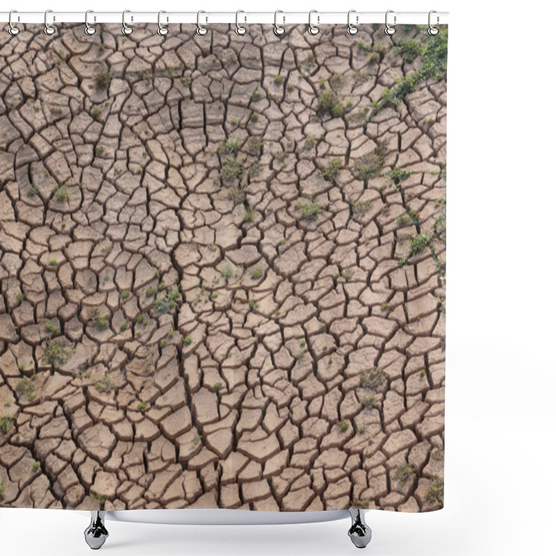 Personality  Cracked Earth Due To Drought / River Dried Up                                Shower Curtains