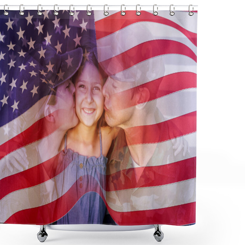 Personality  Soldier Couple Reunited With Their Daughter Shower Curtains