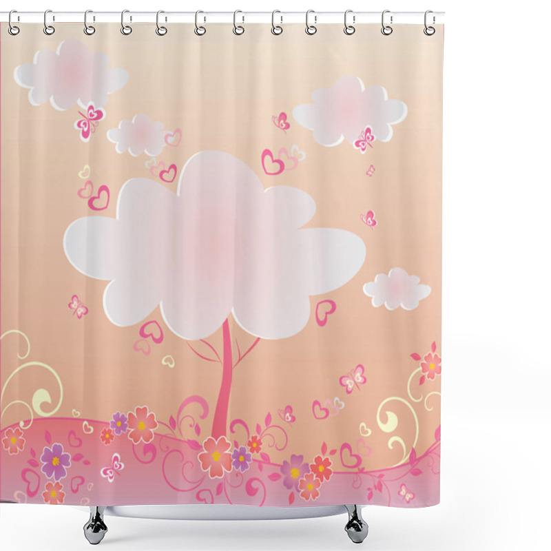 Personality  Valentine Beautiful Tree Shower Curtains