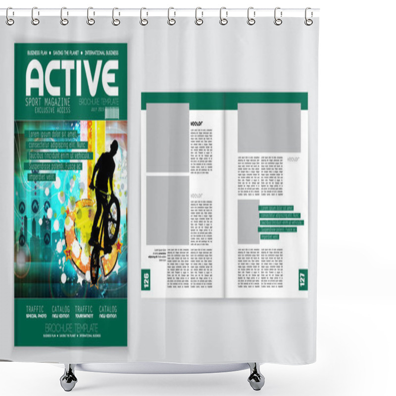 Personality  Cover Sport Active Magazine Shower Curtains