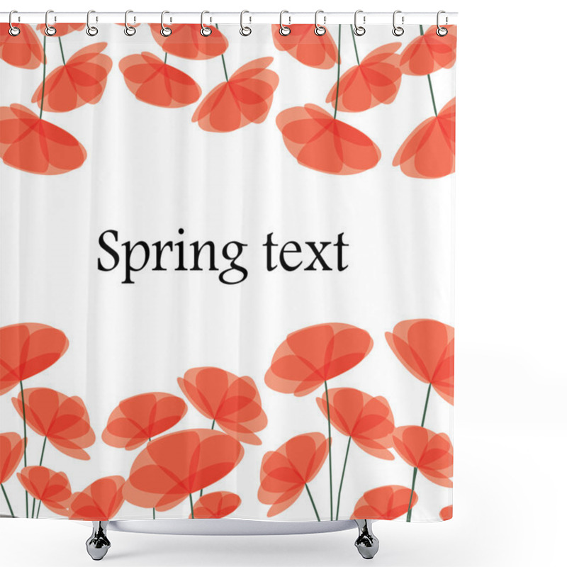 Personality  Abstract Background With Red Flowers. Shower Curtains