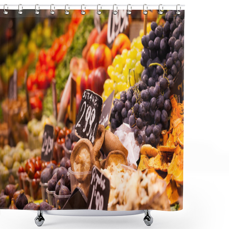 Personality  Fruits Market, In La Boqueria,Barcelona Famous Marketplace Shower Curtains