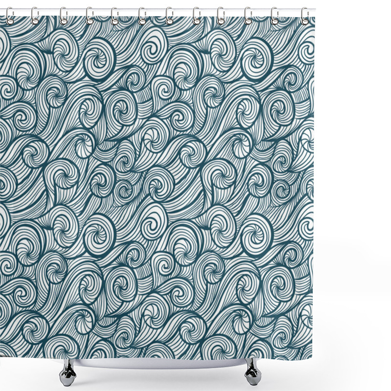 Personality  Beautiful Curly Waves Seamless Pattern. Shower Curtains