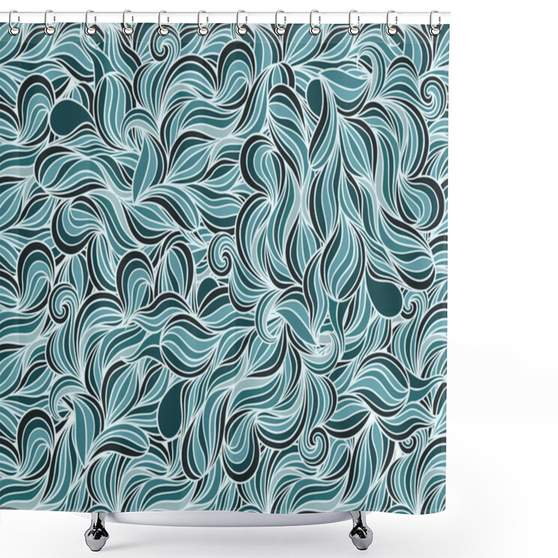 Personality  Background With Abstract Doodle Waves  Shower Curtains