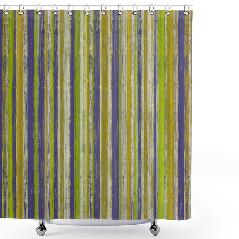 Personality  Grungy Textured Paint Stripes On Wood Shower Curtains