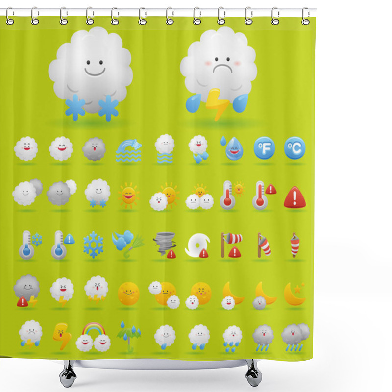 Personality  Weather Icon Set Shower Curtains