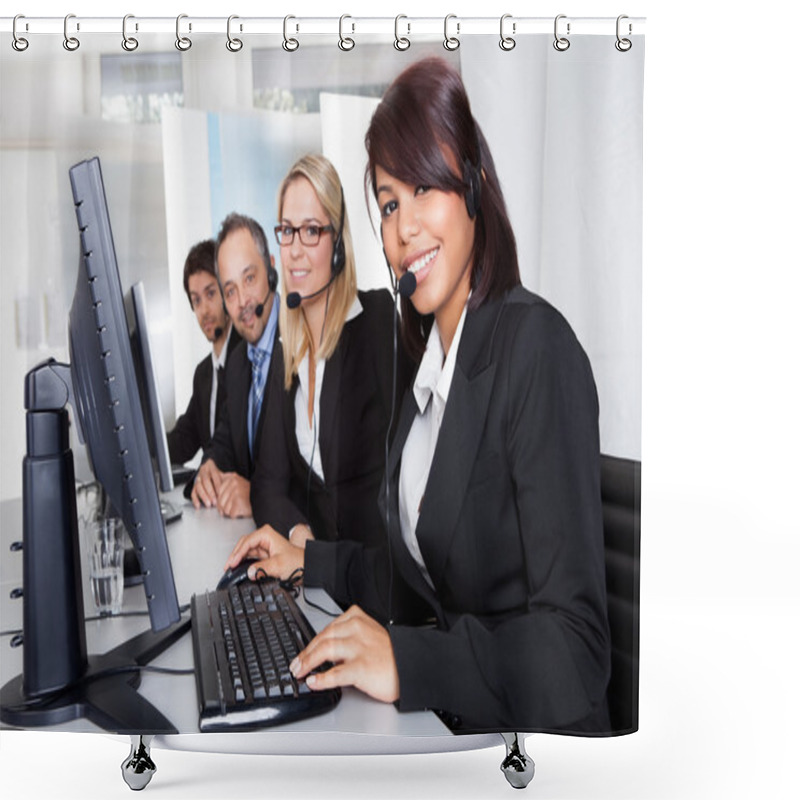 Personality  Customer Service Support Shower Curtains