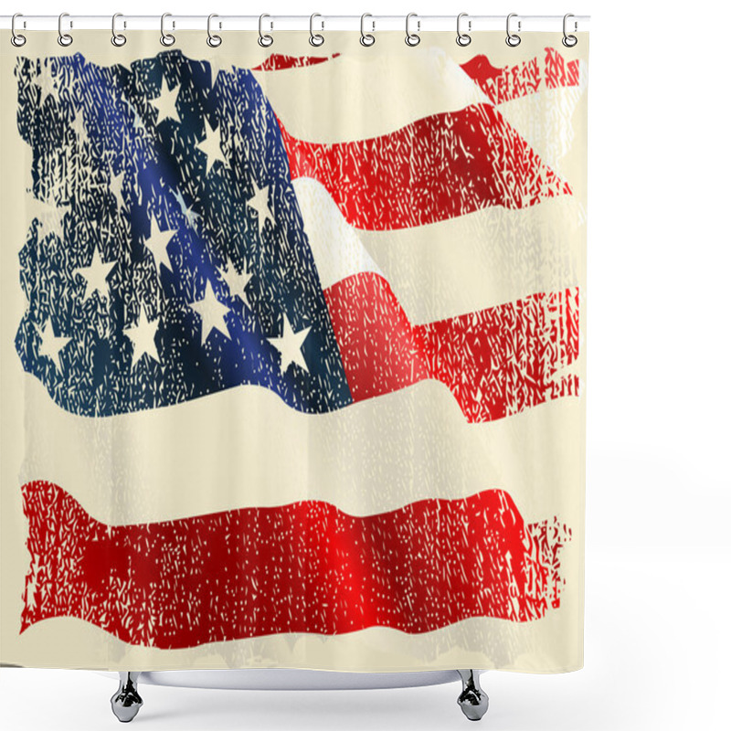 Personality  USA Flag Theme Shower Curtains