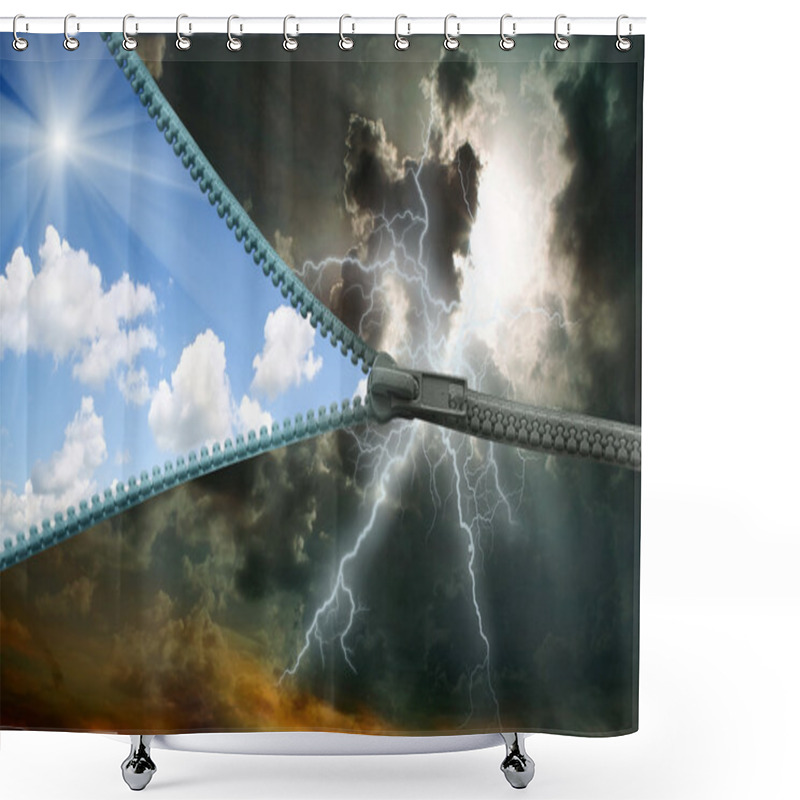 Personality  Zipper. Lightning Shower Curtains