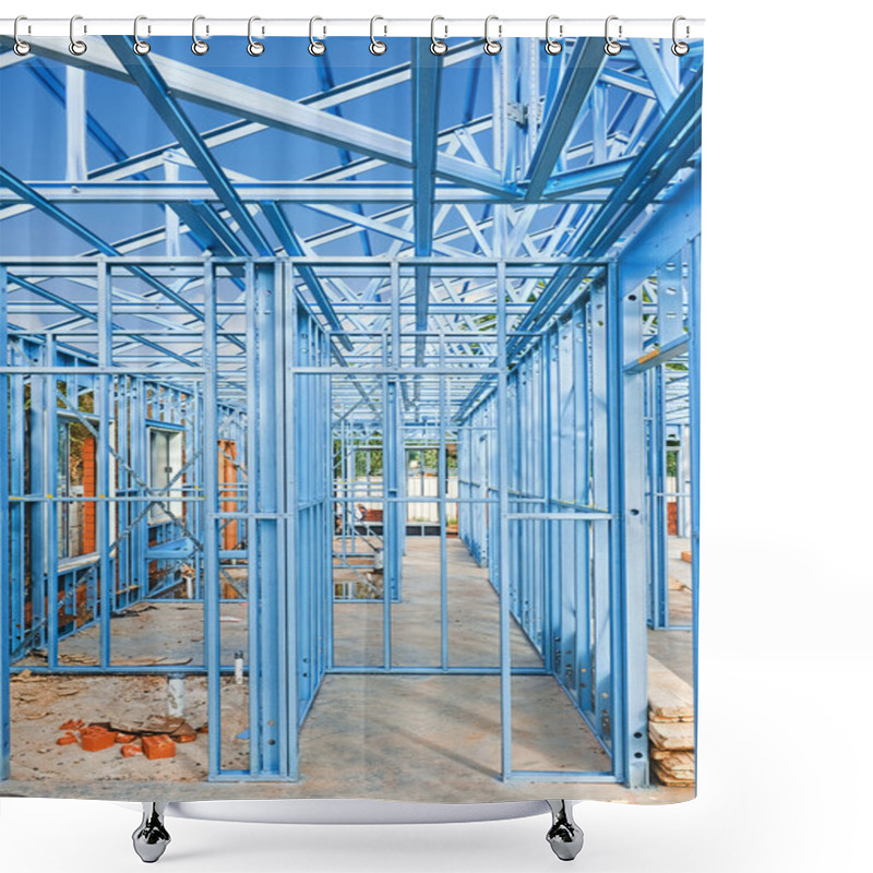 Personality  New Home Construction Framing. Shower Curtains