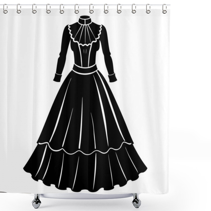 Personality  Refined Full Body Attire Dress Women Fashion Vector Modern Design Shower Curtains