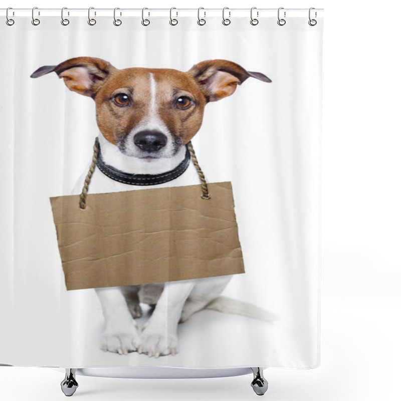 Personality  Dog With Empty Cardboard Shower Curtains