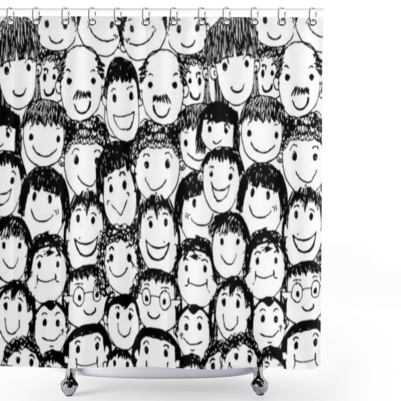 Personality  People Faces Cartoon Shower Curtains