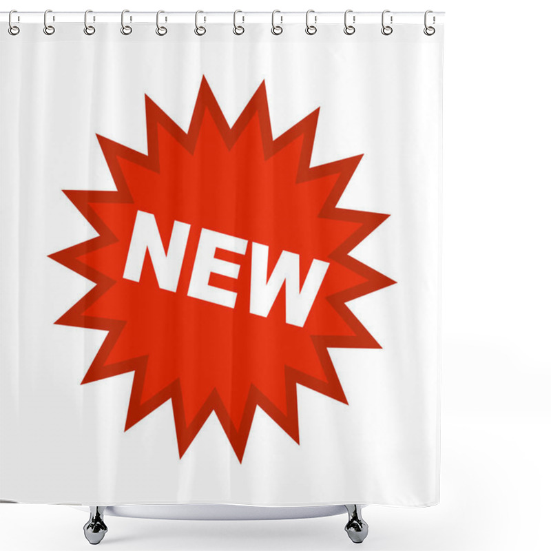 Personality  NEW Emphasis Pop Icon. New Product Promotion. Editable Vector. Shower Curtains