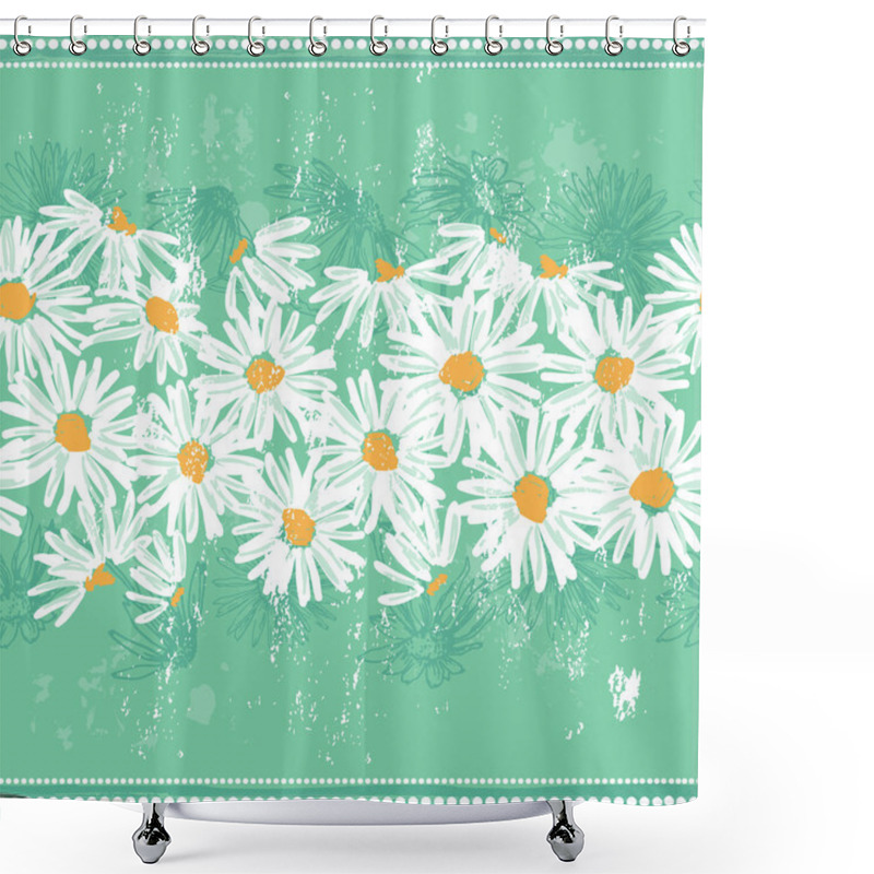 Personality  Daisies Seamless Banner Shower Curtains