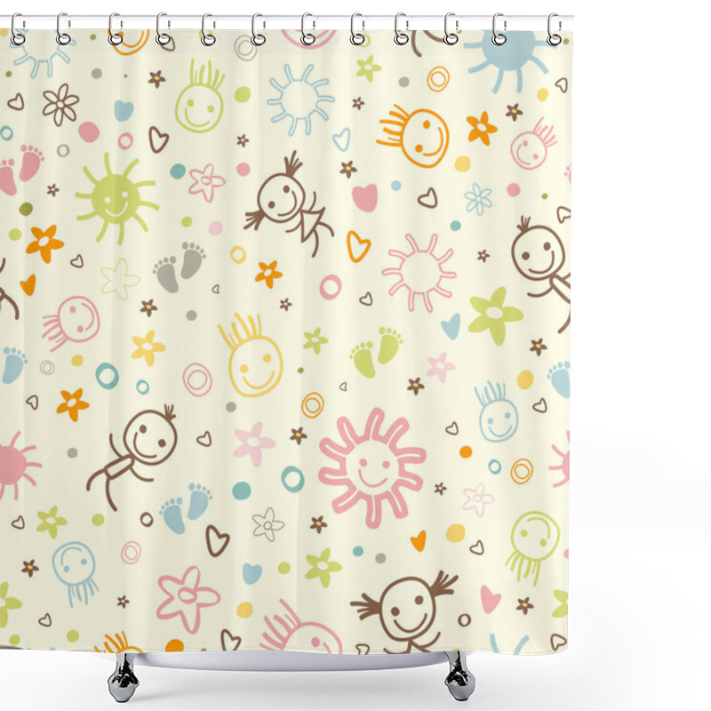 Personality  Baby Seamless Pattern Shower Curtains