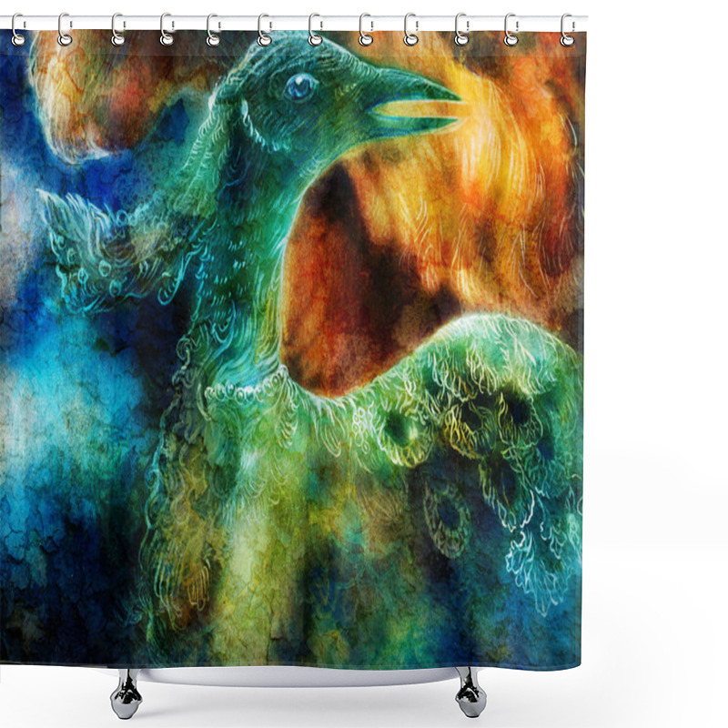 Personality  The Phoenix Bird Collage. Shower Curtains