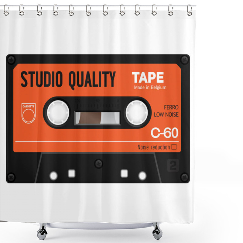 Personality  Plastic Audio Cassette Tape Shower Curtains