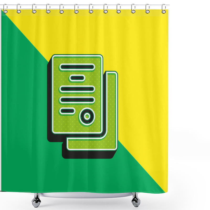 Personality  Agreement Green And Yellow Modern 3d Vector Icon Logo Shower Curtains