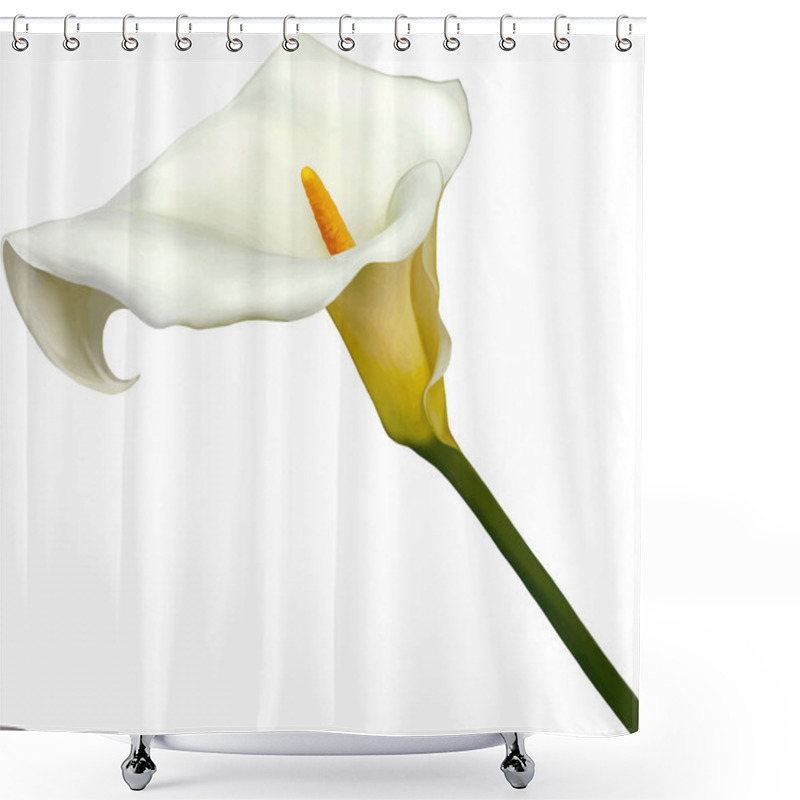 Personality  White Calla Lily Flower Shower Curtains