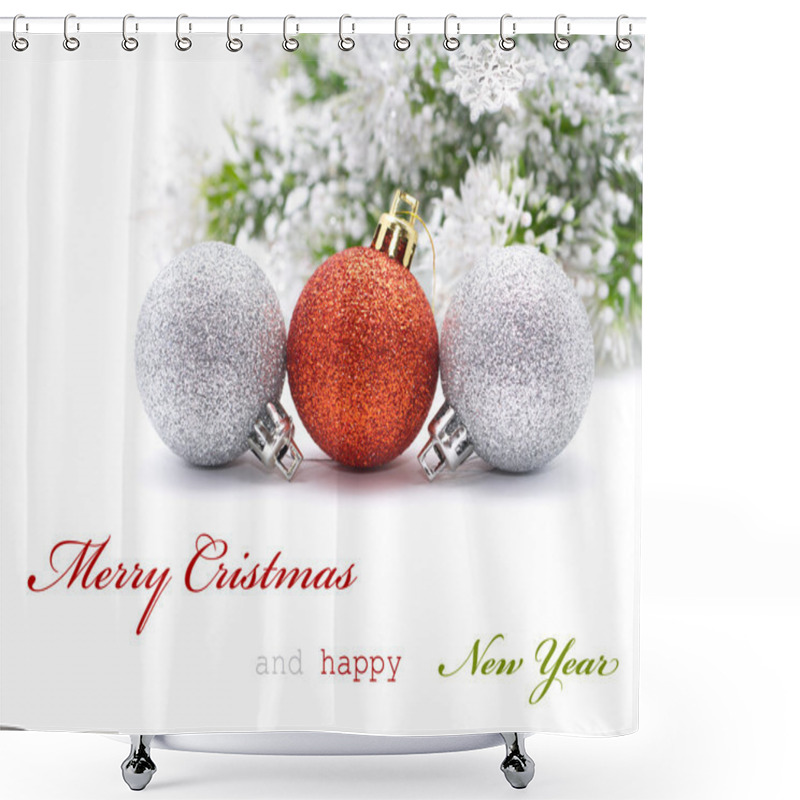 Personality  Christmas Greeting Card Shower Curtains