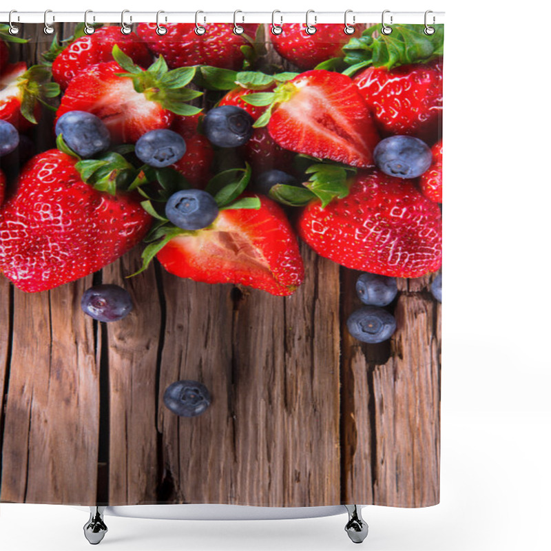 Personality  Fresh Fruits On Wood Shower Curtains