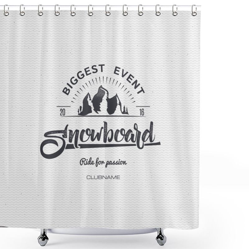 Personality  Snowboard Badge And Label It Can Be Used To Design Clothes For Presentations As Logos Shower Curtains