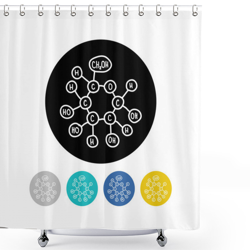 Personality  Glucose Formula Doodle Icon Shower Curtains