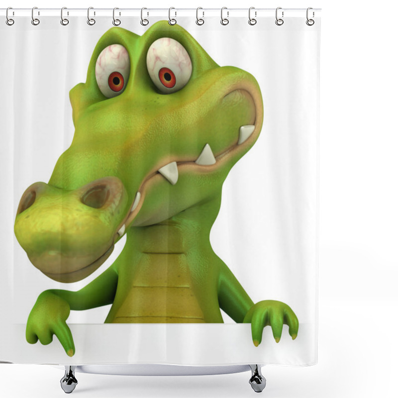 Personality  Crocodile 3d Illustration Shower Curtains