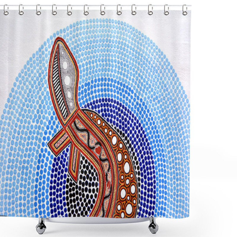 Personality  Indigenous Australian Art Dot Painting. Shower Curtains