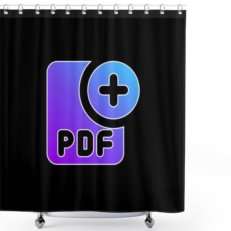 Personality  Add Blue Gradient Vector Icon Shower Curtains