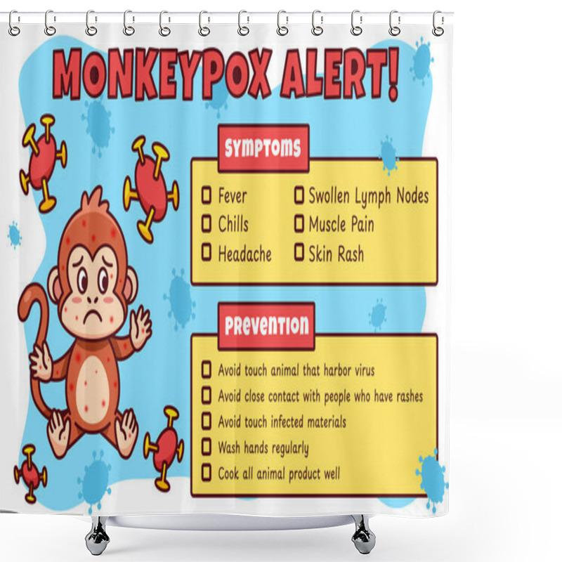 Personality  Alert Publication To Prevent From Monkeypox Outbreak. Shower Curtains