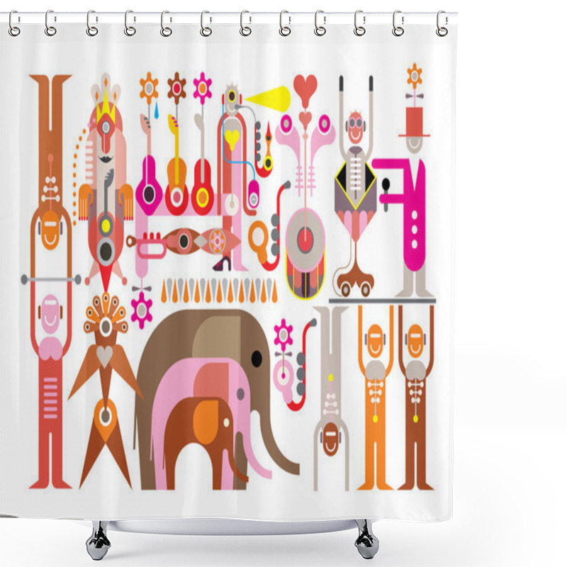 Personality  Circus - Vector Illustration Shower Curtains