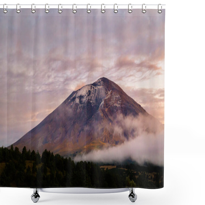 Personality  Closeup Shot Of The Volcano Popocatepetl In Mexico Shower Curtains