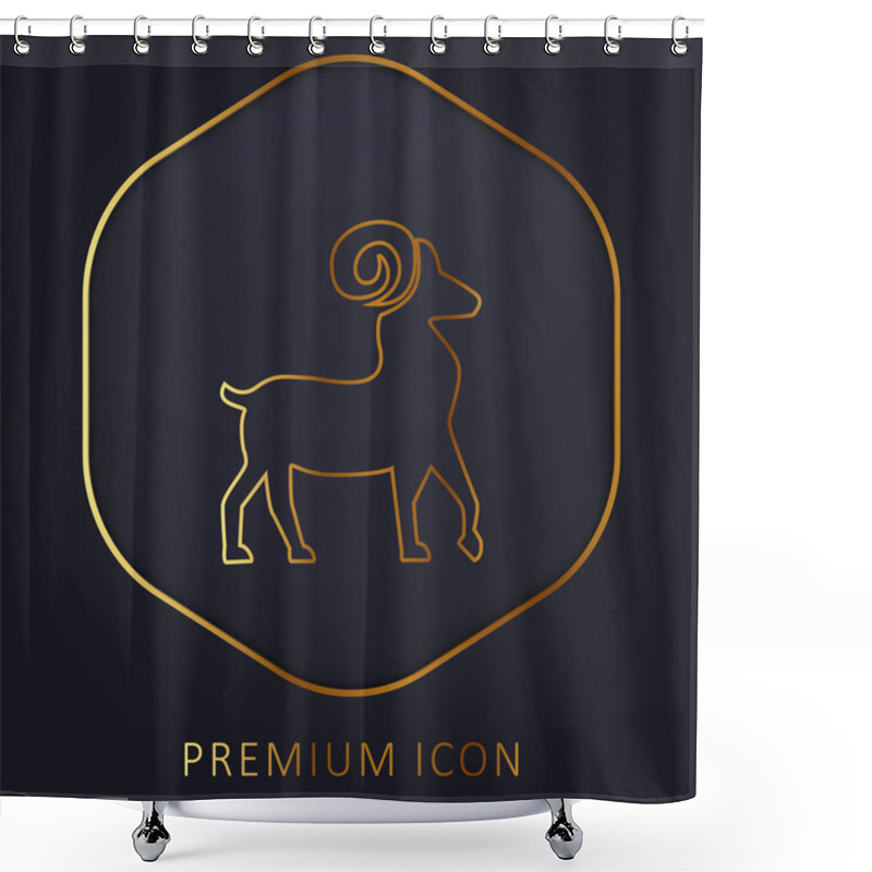 Personality  Aries Symbol Golden Line Premium Logo Or Icon Shower Curtains