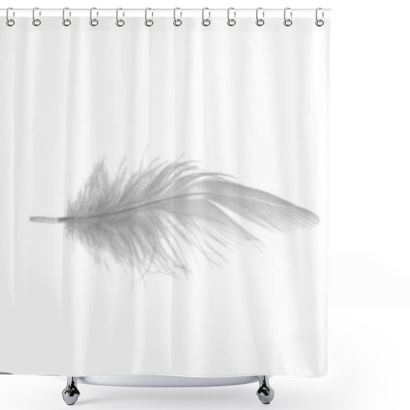 Personality  Long White Feather Shower Curtains