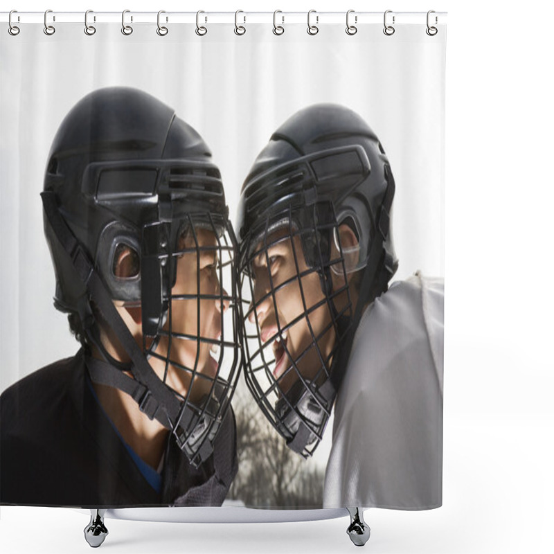 Personality  Ice Hockey Face Off. Shower Curtains