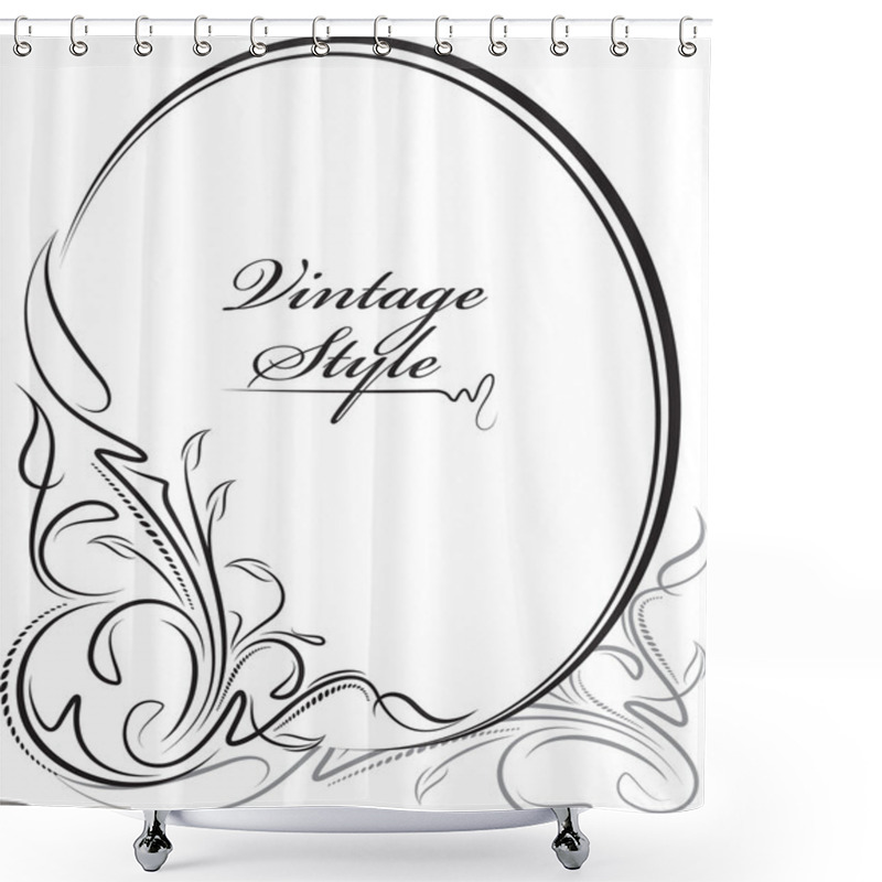 Personality  Elegant Oval Frame. Vector Shower Curtains