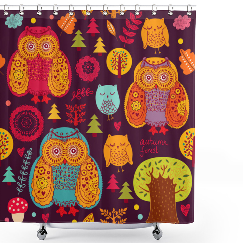 Personality  Background Wiht Owls Shower Curtains