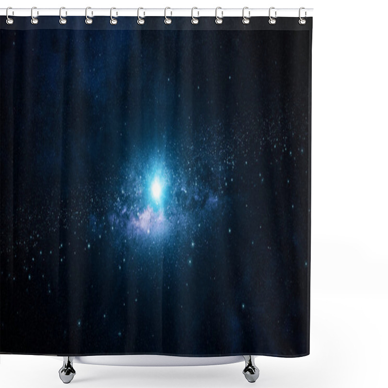 Personality  Dark Deep Space Nebula With Stars 3d Illustration Shower Curtains