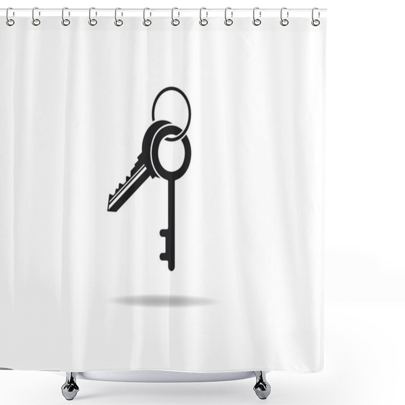 Personality  Key Vector Icon Illustration Template  Shower Curtains